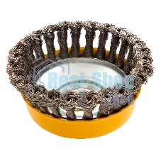 Щетка для УШМ Denzel 125 мм, Чашка, крученая нержавеющая проволока 0,5 мм, М14 746273