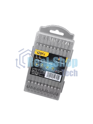 Набор двухсторонних бит 10 шт Deli DL6903 PH2x110мм, сталь S2 с твердостью 58-60HRC, пласт.кейс