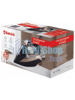 Утюг Sakura SA-3068CBK черный/ золотой, 2400 Вт, 120 г/мин, 420 мл