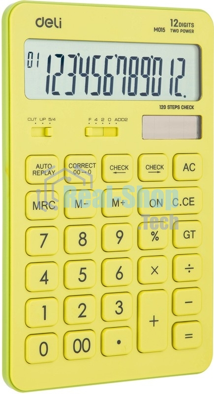 Калькулятор настольный Deli Touch EM01551 желтый 12-разр.