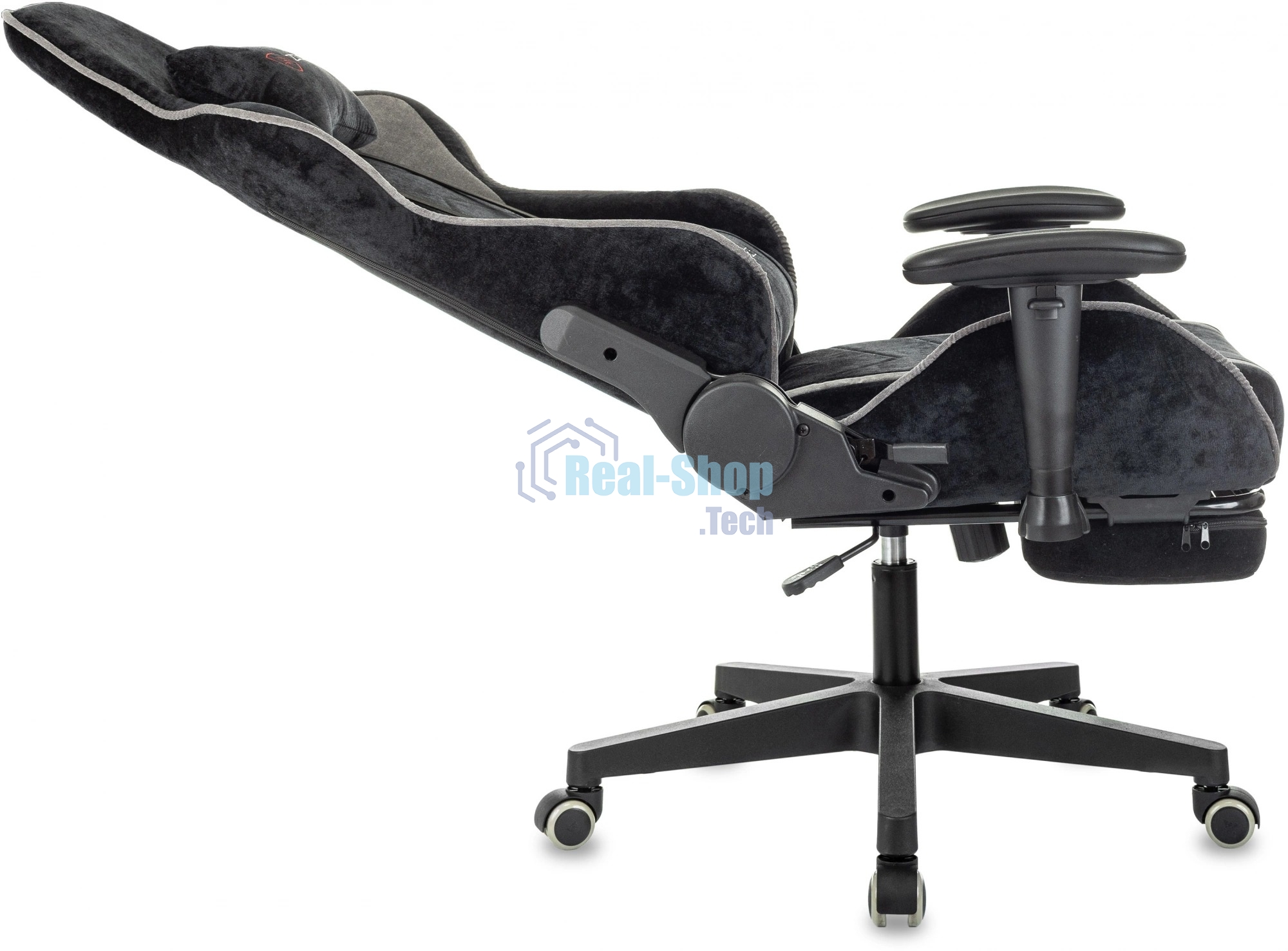 Кресло игровое Zombie Drift/F черный/серый, крестов. пластик, подст. для ног