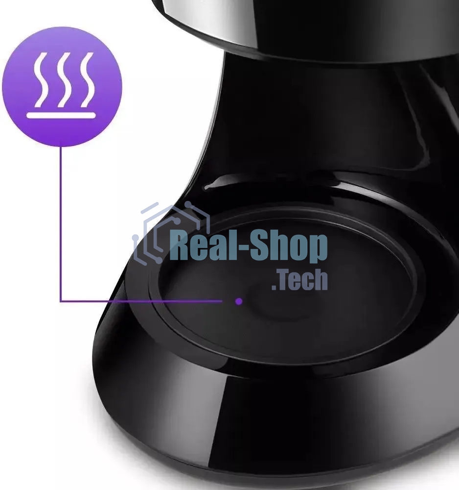 Кофеварка капельная Kitfort КТ-7260 черный/нержавеющая сталь, исп. кофе - молотый, 0,6 л, 550 Вт