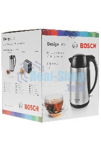 Чайник электрический Bosch TWK3P420 1.7 л, 2400 Вт, черный (корпус: нержавеющая сталь)