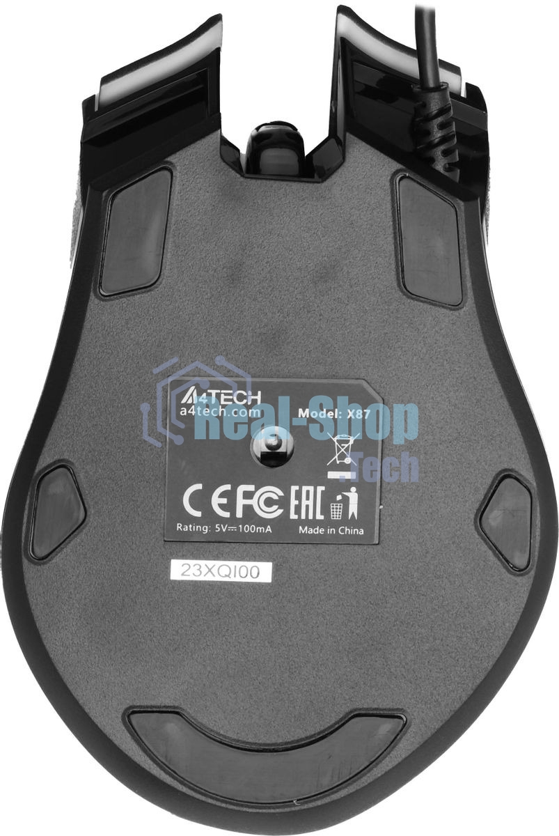 Мышь проводная A4Tech X87 черный, 2400 dpi, USB, кнопки - 8