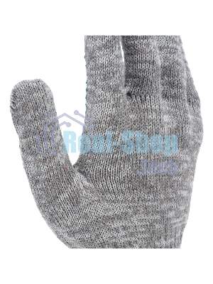 Перчатки трикотажные Сибртех х/б, 200 пар, ПВХ точка, 4 нити, 10 класс