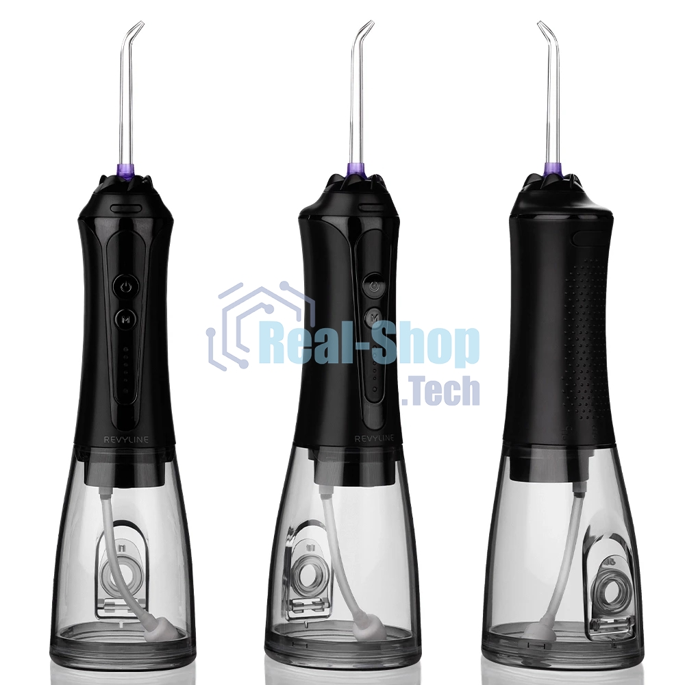 Ирригатор Revyline RL 450 чёрный, от аккумулятора, 300 мл, 5 режимов