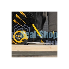 Рулетка Denzel 5м х 25мм, двухкомп. корпус, кнопка-пауза