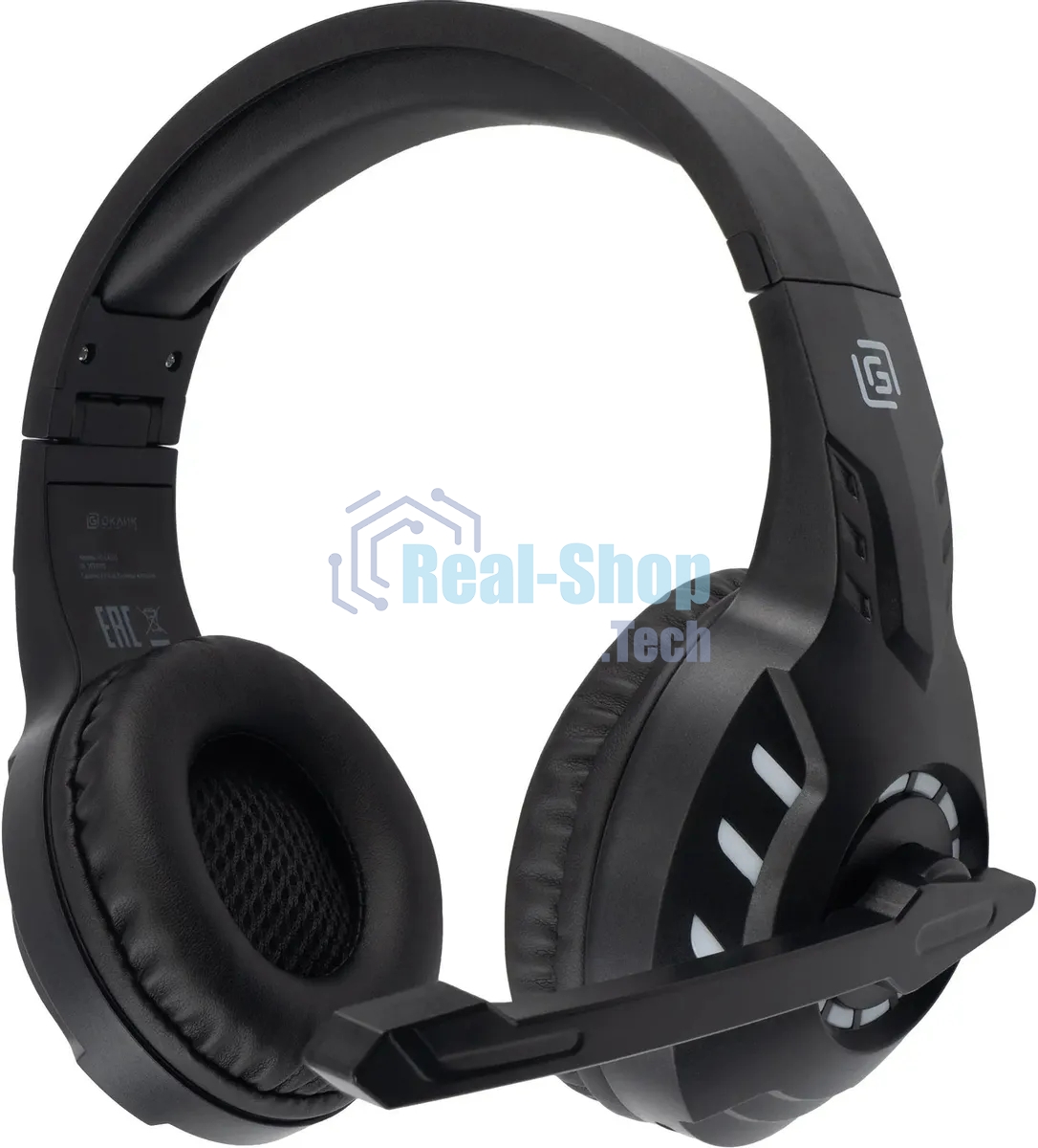 Гарнитура беспроводная/проводная с микрофоном Оклик HS-L420G черный накладные BT оголовье (1939799)