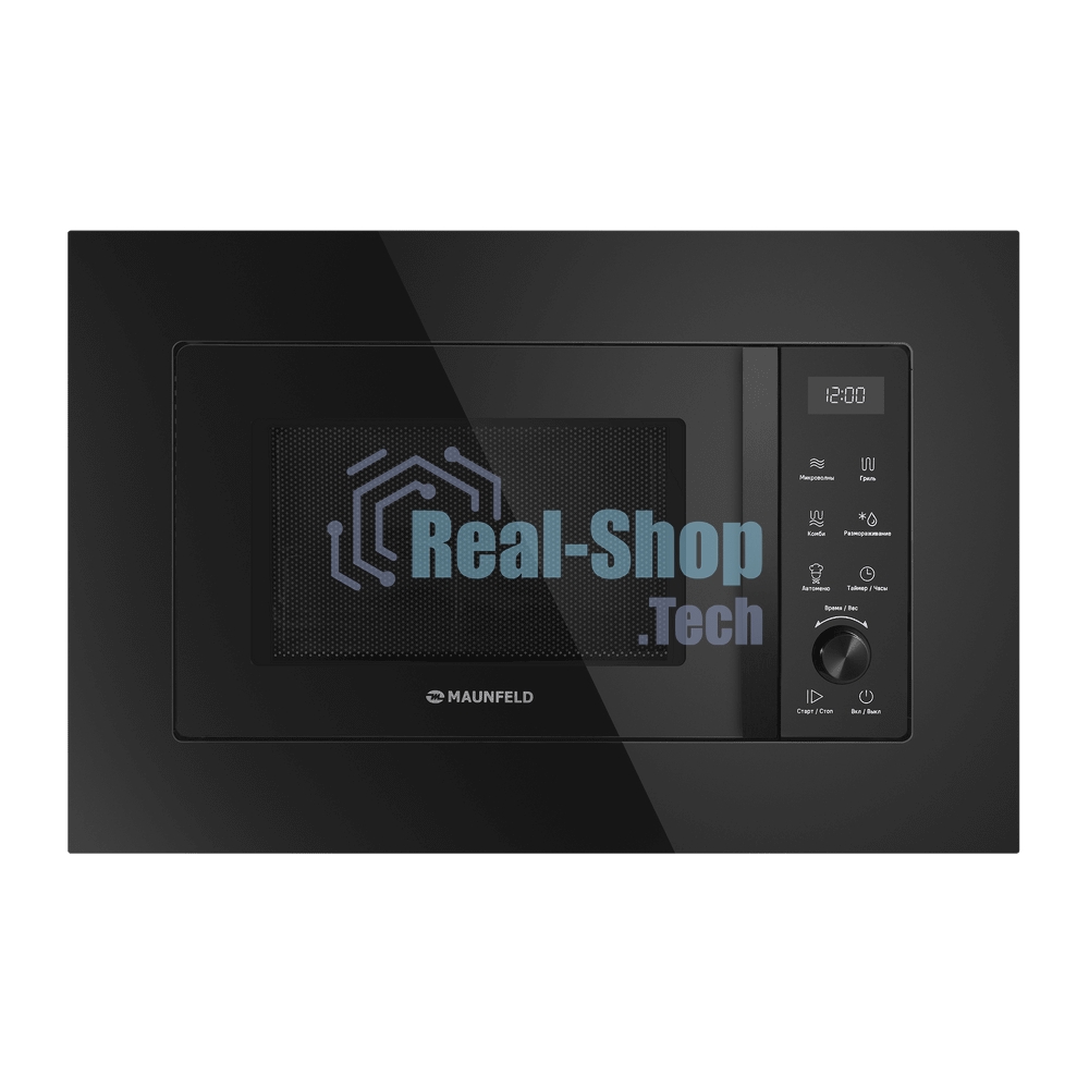 Микроволновая печь встраиваемая Maunfeld JBMO1225FSGB02 черный, 25 л, 900 Вт, переключатели - поворотный механизм/сенсор