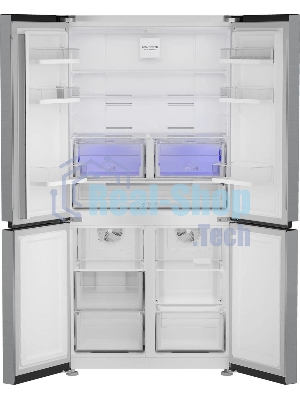 Холодильник Hotpoint HFP4 625I X нержавеющая сталь, трехкамерный, 376/165л, морозилка снизу, No Frost, Side by Side