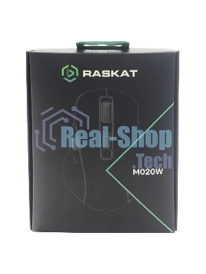 Мышь беспроводная Raskat M020W зеленый/черный, 2400 dpi, радиоканал, Bluetooth, USB, кнопки - 7