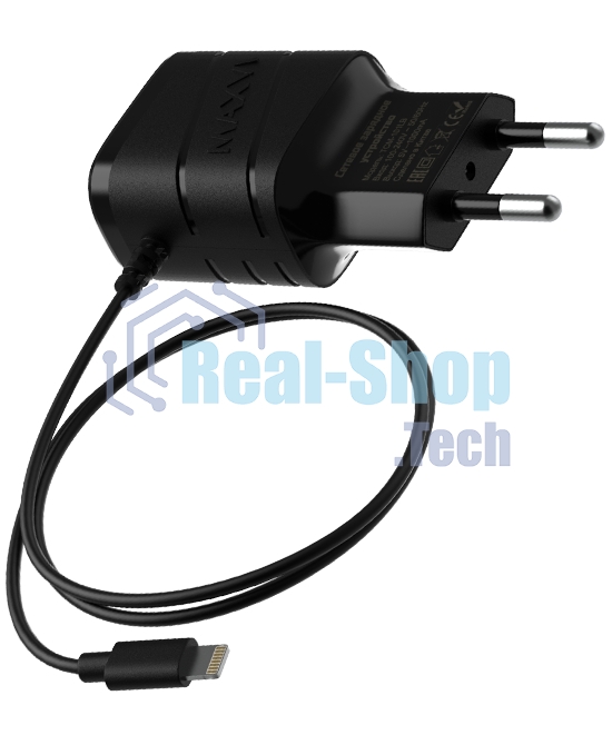 Сетевое зарядное устройство Maxvi TCM-101LB 1A, Lightning, 1xUSB-A, черный