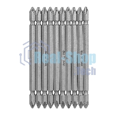 Набор двухсторонних бит 10 шт Deli DL6903 PH2x110мм, сталь S2 с твердостью 58-60HRC, пласт.кейс