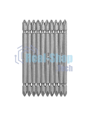 Набор двухсторонних бит 10 шт Deli DL6903 PH2x110мм, сталь S2 с твердостью 58-60HRC, пласт.кейс