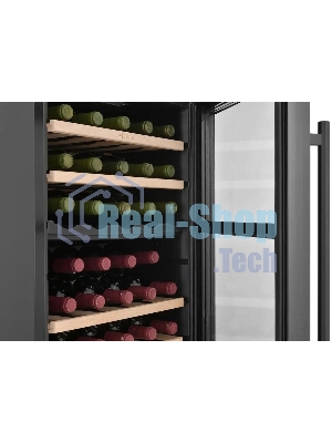 Винный шкаф ZÜGEL ZCWF331DB черный, 88 л, 2 отсека, 33 бут.