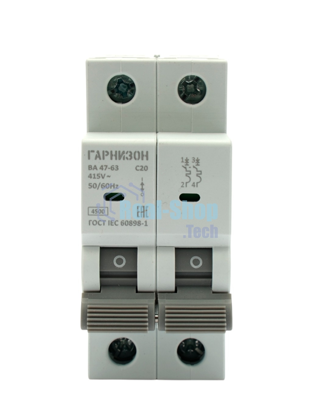 Автоматический выключатель Гарнизон CB-4763-2-20-4.5-C, ВА 47-63, 2P, 20А, 4.5кА (C)