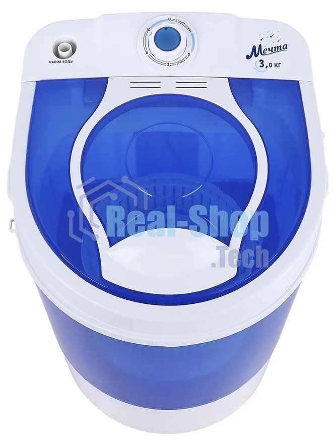 Стиральная машина Мечта WMS S303UT01 бело-синяя, загрузка вертикальная 3кг, 300 об/мин., класс: A+