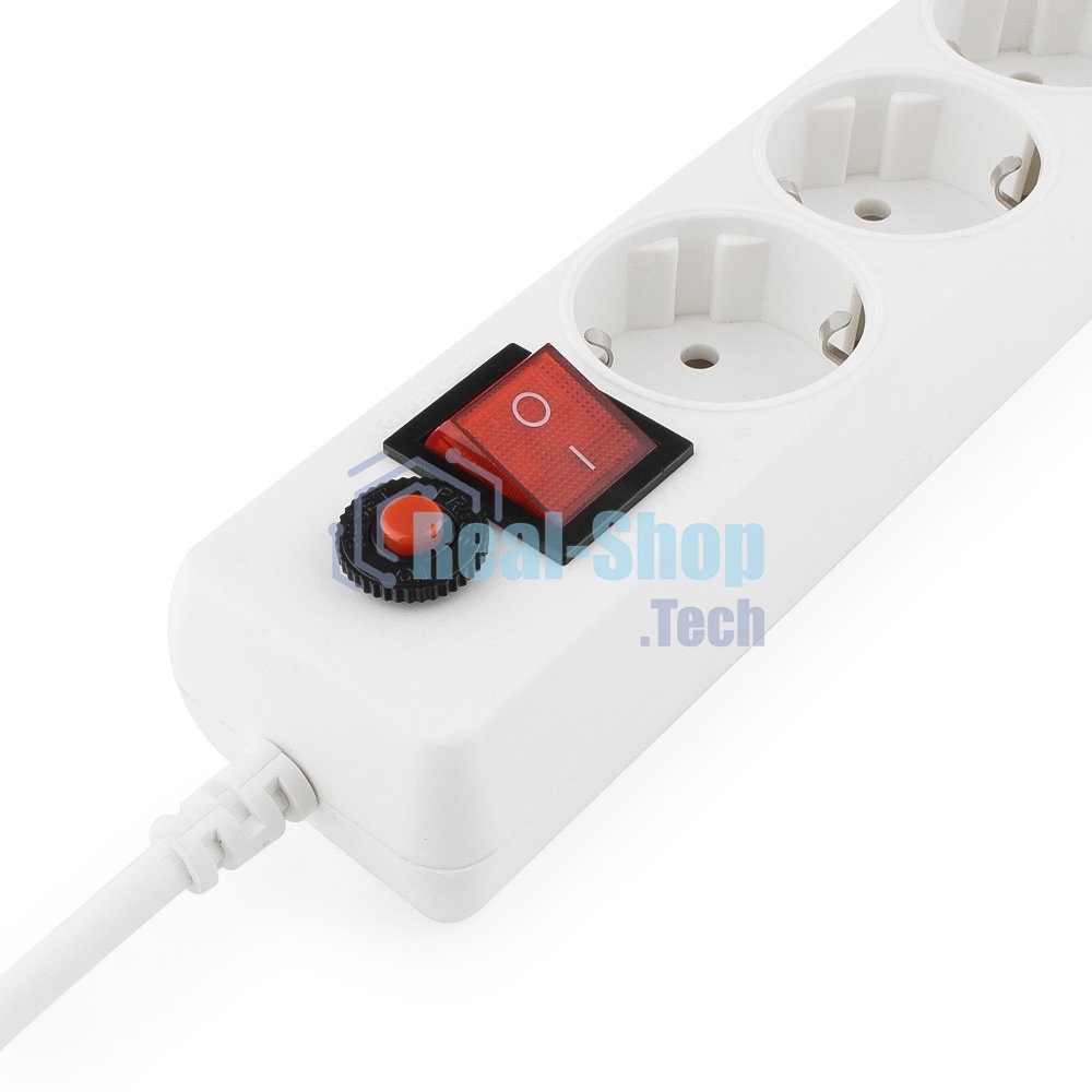 Сетевой фильтр Гарнизон ECL-5-W-1.4, 5 р, 10А, 1.4 м, ур.защиты 4, белый, пакет