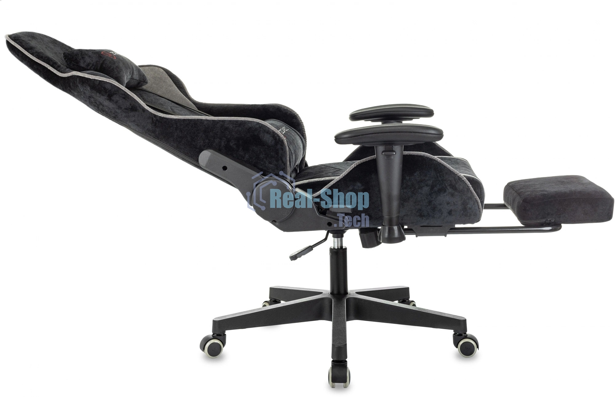 Кресло игровое Zombie Drift/F черный/серый, крестов. пластик, подст. для ног