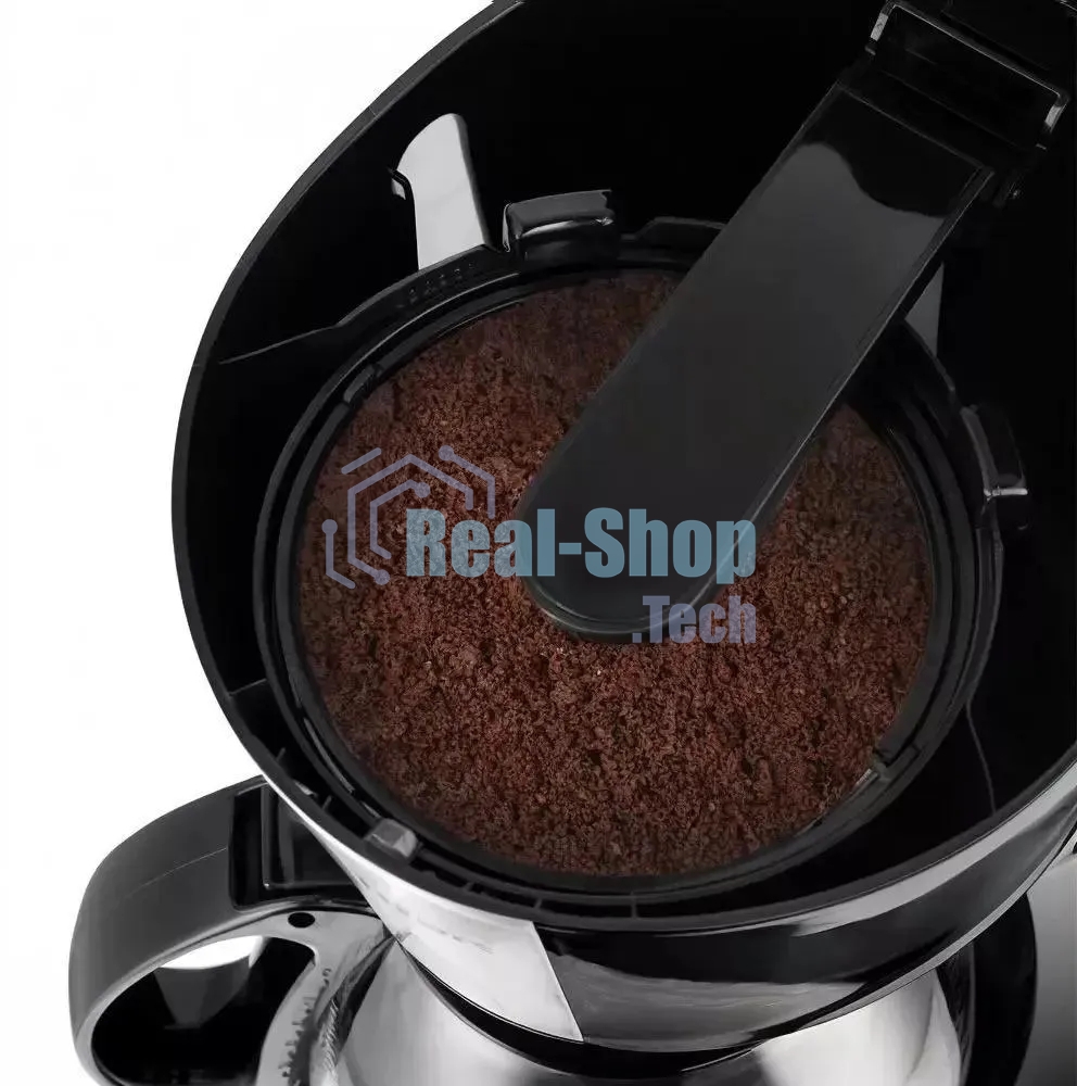 Кофеварка капельная Kitfort КТ-7260 черный/нержавеющая сталь, исп. кофе - молотый, 0,6 л, 550 Вт