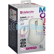 Мышь беспроводная Defender Dana MB-266 светло-серый, 3200 dpi, радиоканал, Bluetooth, USB, кнопки - 6