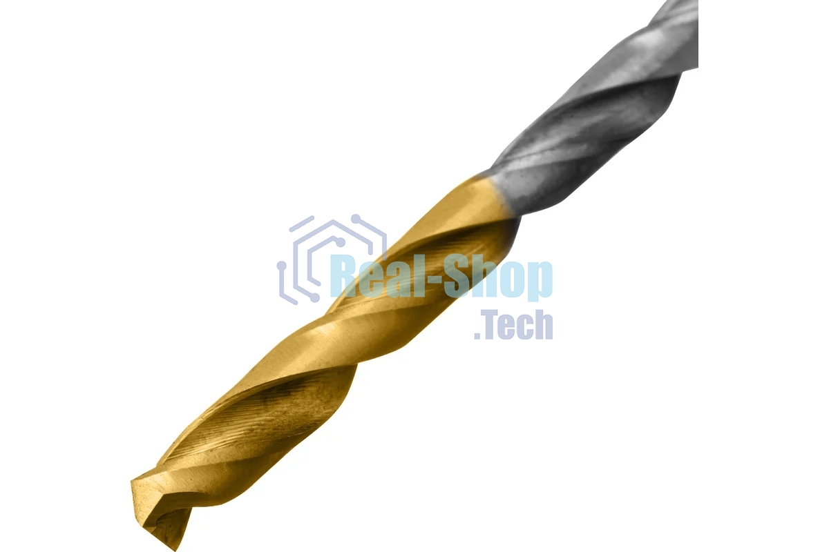 Набор сверл по металлу Denzel 1-10 мм, Р6М5-TiN, Golden Tip, 19 шт 723003