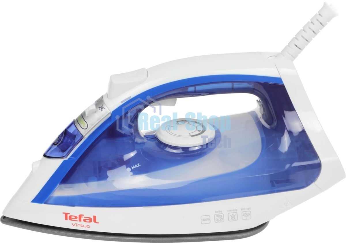 Утюг Tefal FV1711E0 синий/белый, 1800 Вт, 20 г/мин, 80 г/мин, 200 мл