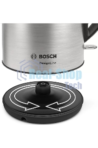 Чайник электрический Bosch TWK3P420 1.7 л, 2400 Вт, черный (корпус: нержавеющая сталь)