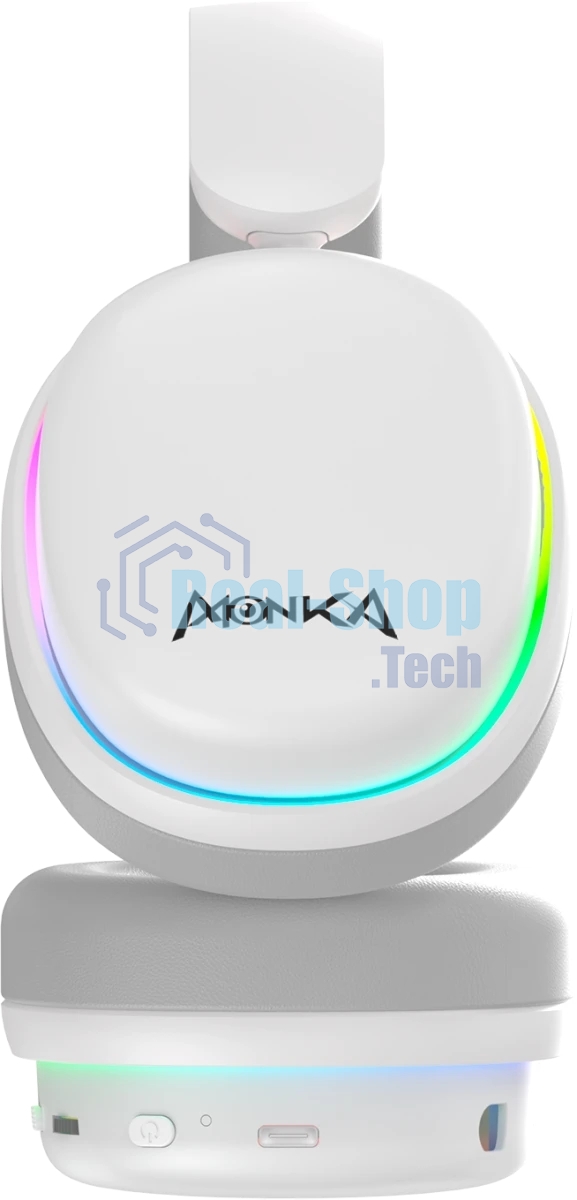 Гарнитура Marvo HG9070W Monka Echo RS белый, беспроводная + проводная, радиоканал, до 10 ч, подсветка, совместимость с PS5, Xbox