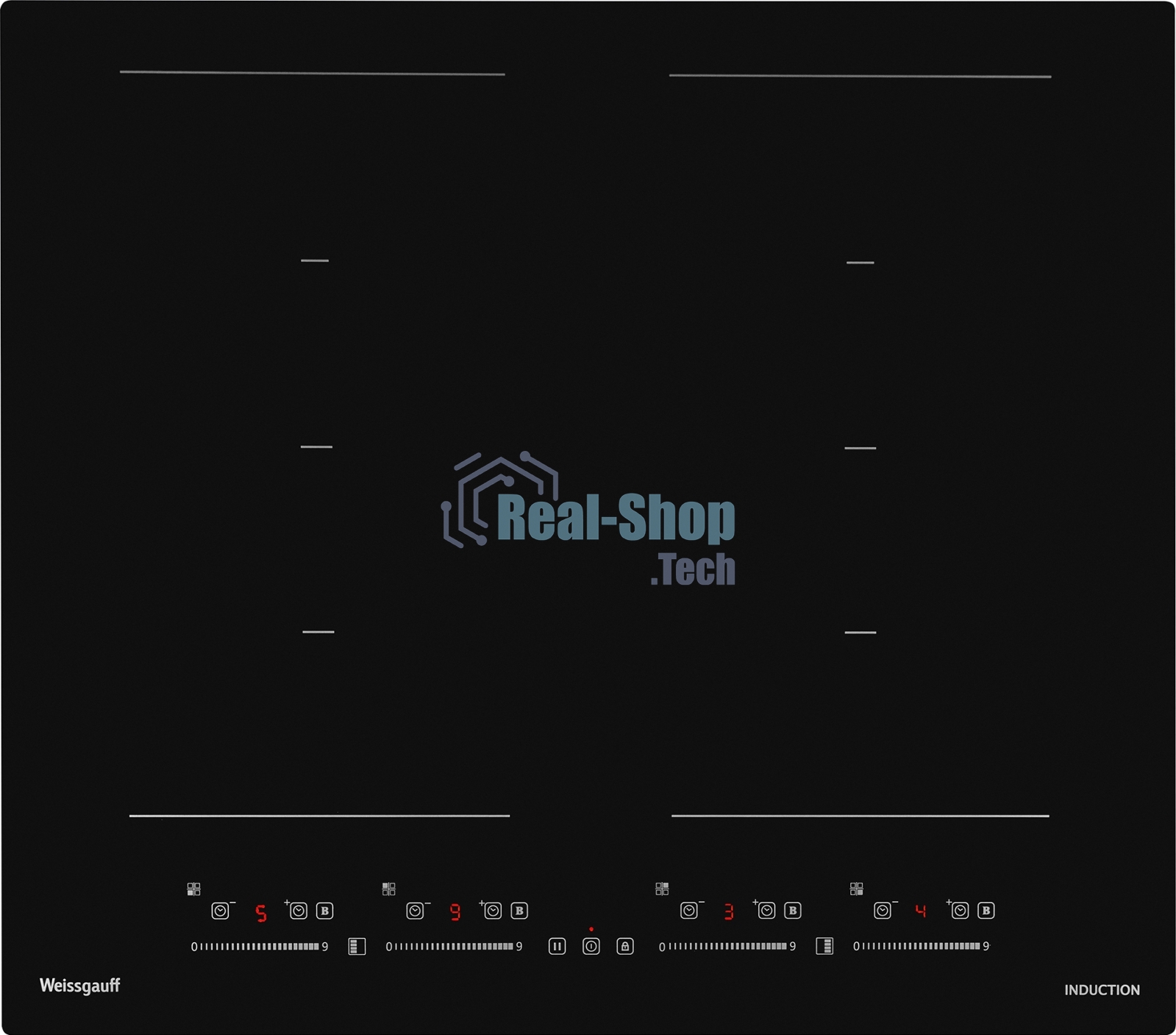 Индукционная варочная панель Weissgauff HI 649 Dual Flex независимая, черный