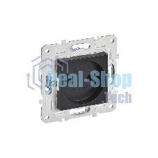 Розетка SKANDY 10А без заземл. без защ. шторок SK-R02Bl черный IEK SK-R10-10-K02