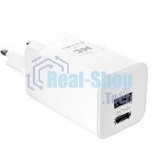 Сетевое зарядное устройство MORE CHOICE NC85a 1USB+1Type-C 3.0A PD 20W+QC3.0 Type-C Type-C, белый