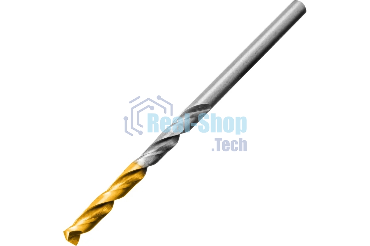 Набор сверл по металлу Denzel 1-10 мм, Р6М5-TiN, Golden Tip, 19 шт 723003