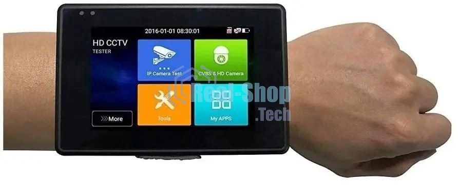 Универсальный наручный монитор-тестер Tezter TIP-H-4(Hand) AHD/CVI/TVI/CVBS и IP-видеосистем