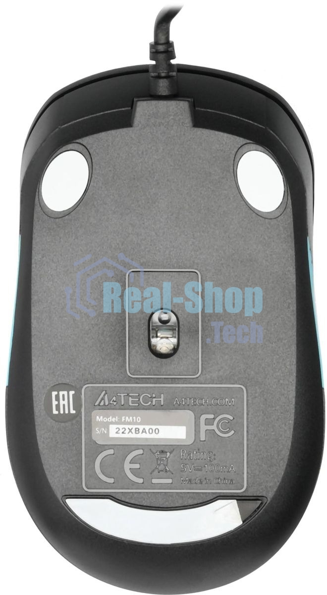 Мышь проводная A4Tech Fstyler FM10 черный/синий, 1600 dpi, USB, кнопки - 4