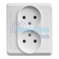 Розетка 2-м СП Этюд 16А IP20 без заземл. бел. SchE PC16-005B
