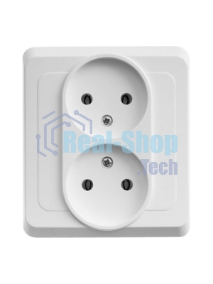 Розетка 2-м СП Этюд 16А IP20 без заземл. бел. SchE PC16-005B