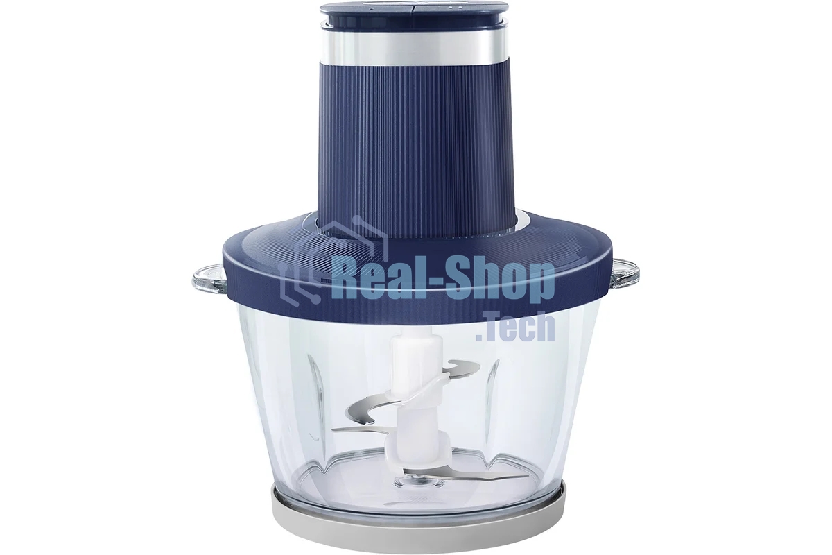Чоппер Centek CT-1397 (синий) 600Вт 2 скорости, стеклянная чаша 2 л, 4 лезвия, резиновое основание