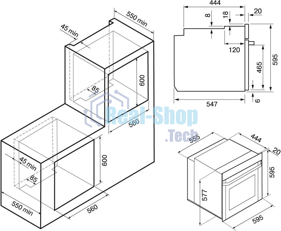 Духовой шкаф электрический Krona ELEMENT 60 BL черный
