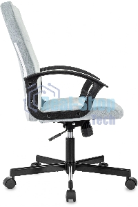 Кресло офисное Бюрократ Triest Fabric серо-голубой Light-28 крестов. металл черный