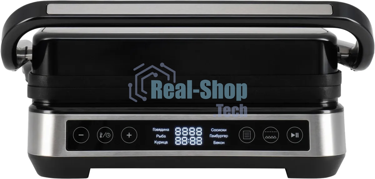 Гриль электрический Hyundai HYG-5020 2000Вт серебристый/черный