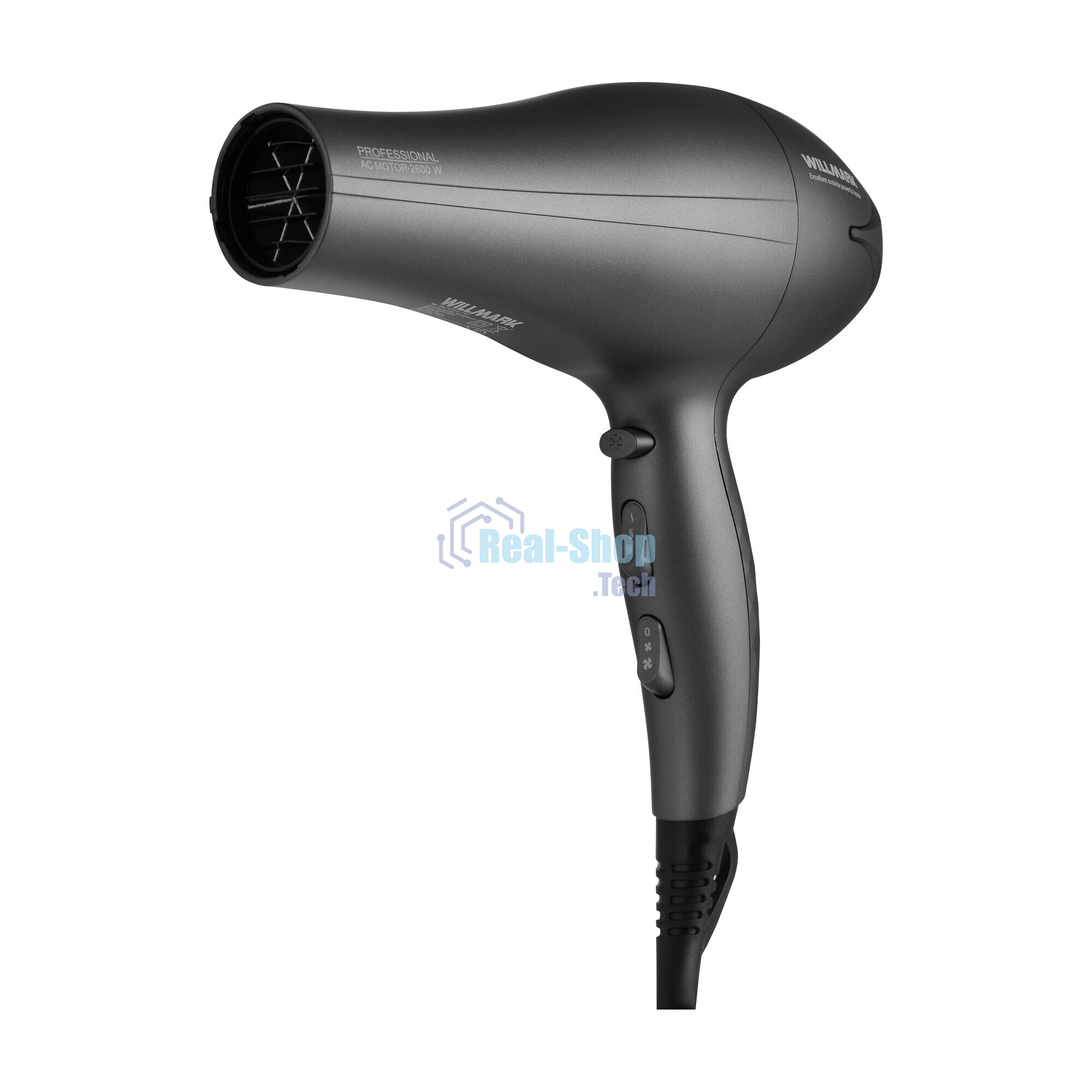 Фен WILLMARK WHD-2322AI графитовый, 2600 Вт, ионизация
