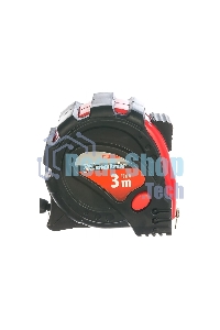 Рулетка Matrix Status magnet 3 fixations, 3 м х 16 мм, обрезиненный корпус, зацеп с магнитом