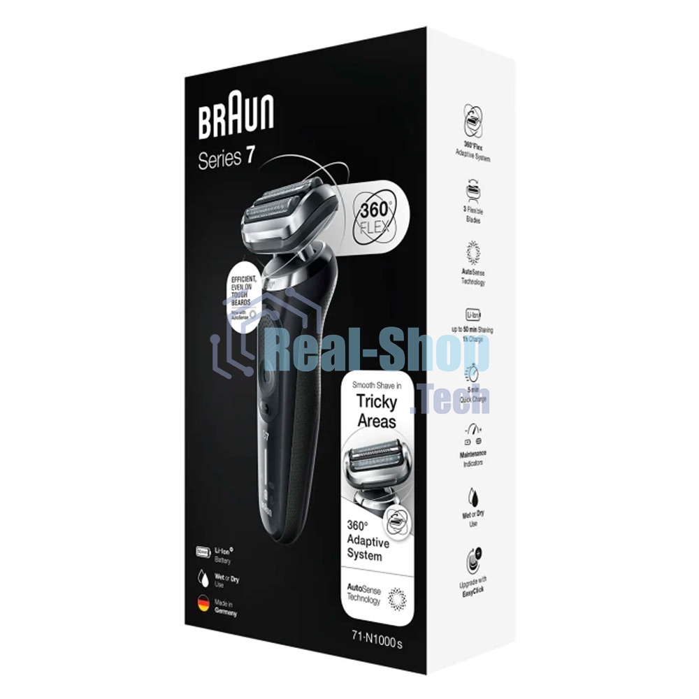 Электробритва сетчатая Braun Series 7 71-N1000S реж.эл.:3 питан.:аккум. черный