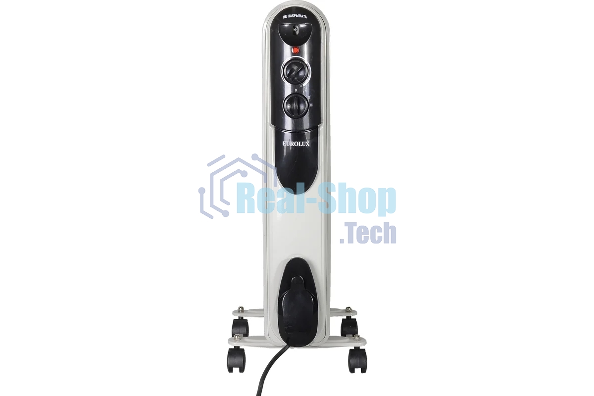 Обогреватель масляный EUROLUX ОМПТ-EU-9Н (9 секций) белый, 2000 Вт, 25 м2, термостат 67/3/19