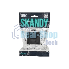 Розетка SKANDY 10А без заземл. без защ. шторок SK-R02Bl черный IEK SK-R10-10-K02