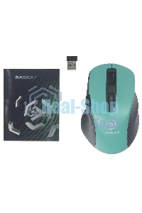 Мышь беспроводная Raskat M020W зеленый/черный, 2400 dpi, радиоканал, Bluetooth, USB, кнопки - 7