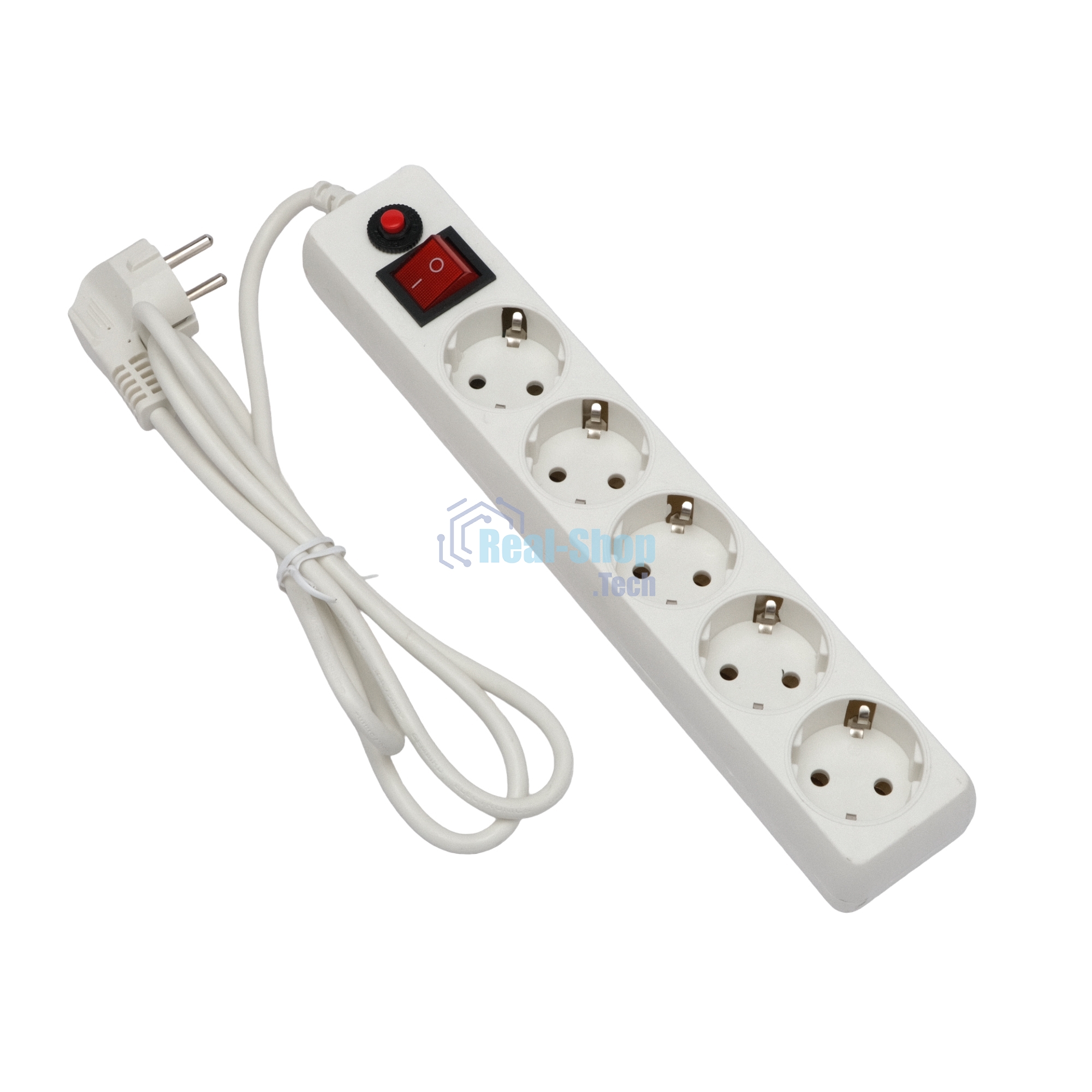 Сетевой фильтр Гарнизон ECL-5-W-1.4, 5 р, 10А, 1.4 м, ур.защиты 4, белый, пакет