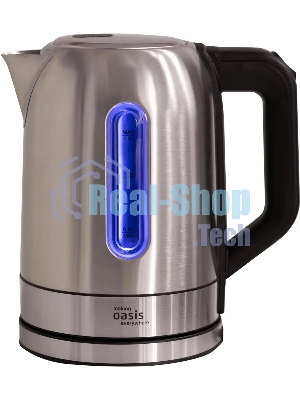Чайник электрический Oasis K-5SWS стальной+черный 1,7л 2200Вт