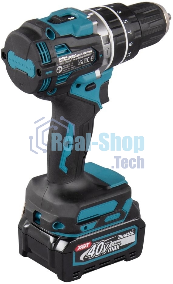 Дрель-шуруповерт Makita HP002GD201, 40 В, 2,5 Ач, 64 Нм, бесщеточный, ударный